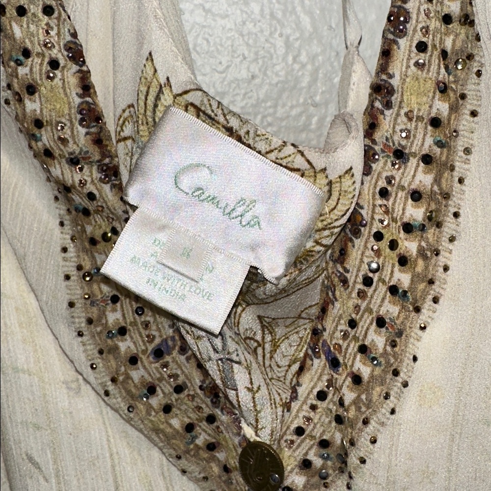 READ Camilla *The Queens Chamber white gold silk Egyptian Cleopatra boho dress S - Picture 8 of 16